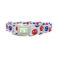 Patriotic Smiley Dog Collar - plastic silver