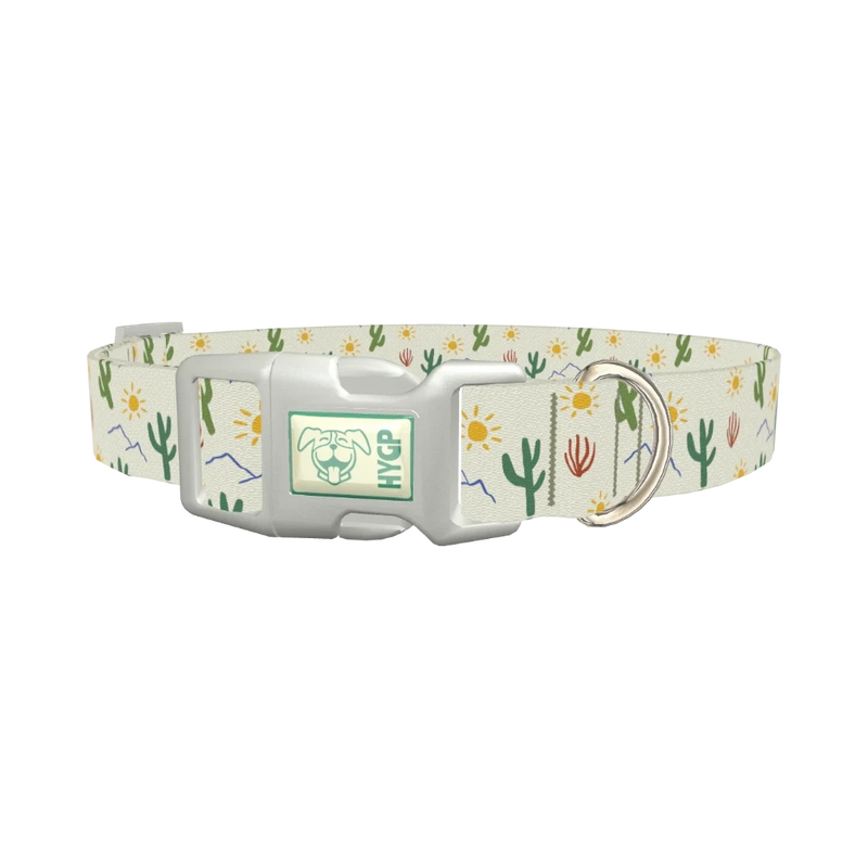 Sunny Cactus Dog Collar - plastic silver