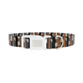 Geometric Stripe Dog Collar - plastic silver