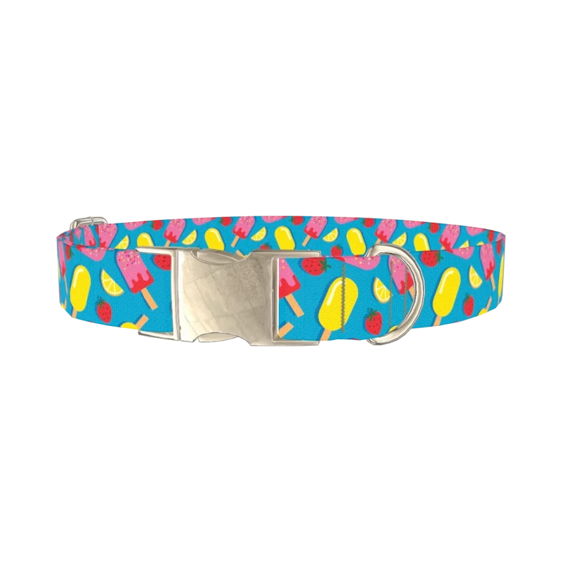Summer Ice Cream Dog Collar - metal silver