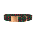 Christmas Skull Berry Dog Collar - metal rose gold
