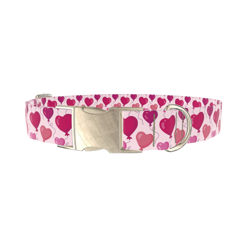 Heart Balloon Dog Collar - metal gold