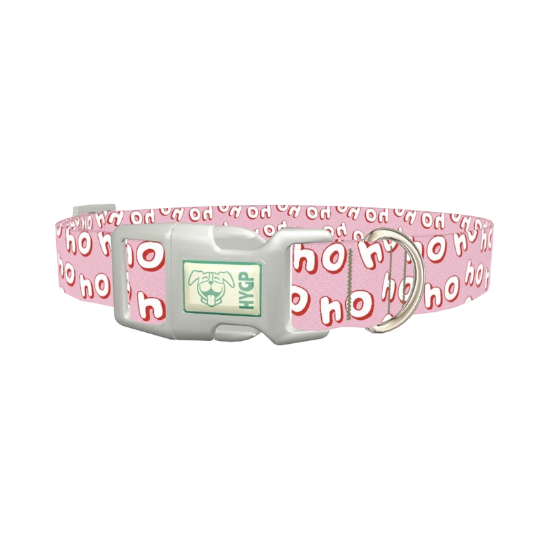 Christmas Ho Ho Ho Dog Collar - plastic silver