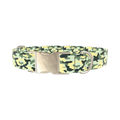 Light Green Camo Dog Collar - metal silver