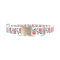 Cross Stitch Floral Dog Collar - metal silver