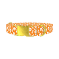 Orange Skull and Bones Dog Collar - metal gold