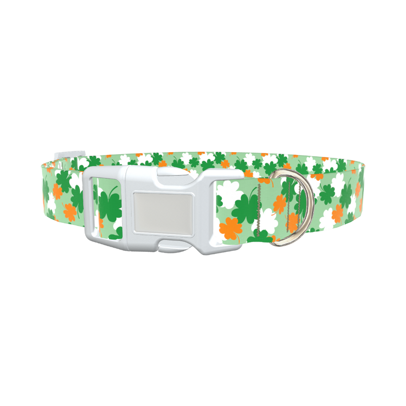 Lucky Clover Pattern Dog Collar - plastic rose gold