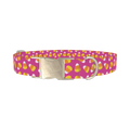 Pink Candy Corn Dog Collar - metal silver