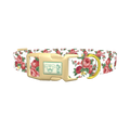 Pink Rose Garden Dog Collar - plastic gold