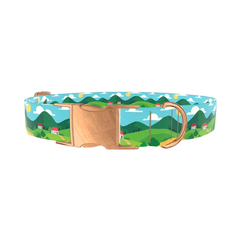 Landscape Hills Dog Collar - metal rose gold