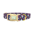 Christmas Gothic Skulls Dog Collar - plastic gold