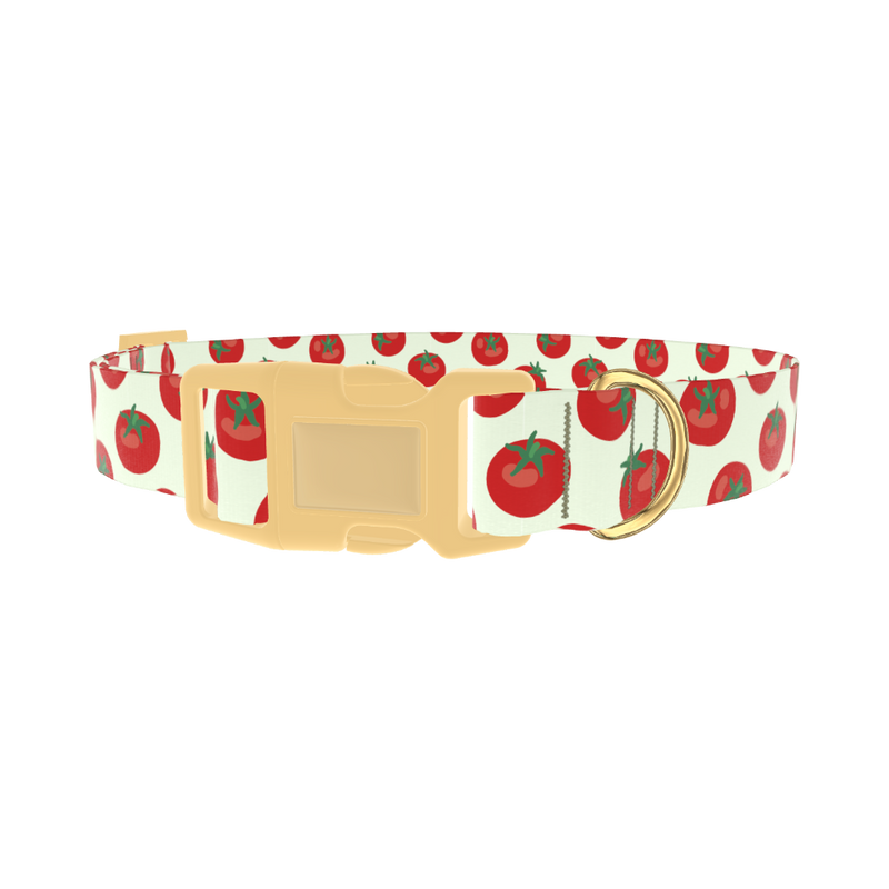 Tomato Pattern Dog Collar - plastic gold