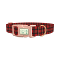 Christmas Plaid Dog Collar - plastic rose gold