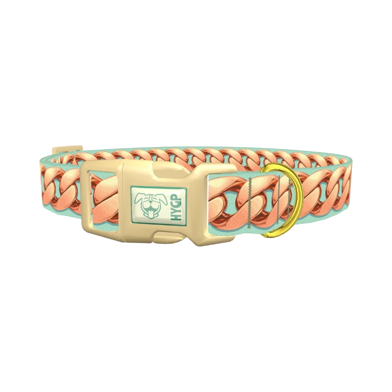 Rose Gold Chain Dog Collar - plastic gold