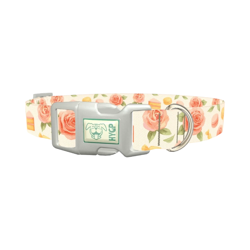 Floral Sweets Dog Collar - plastic silver