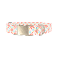 Colorful Bloom Dog Collar - metal silver