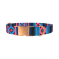 Geometric Star Stripe Dog Collar - metal rose gold