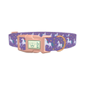Purple Unicorn Fantasy Dog Collar - plastic rose gold