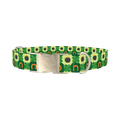 Pot of Gold Shamrock Dog Collar - metal silver