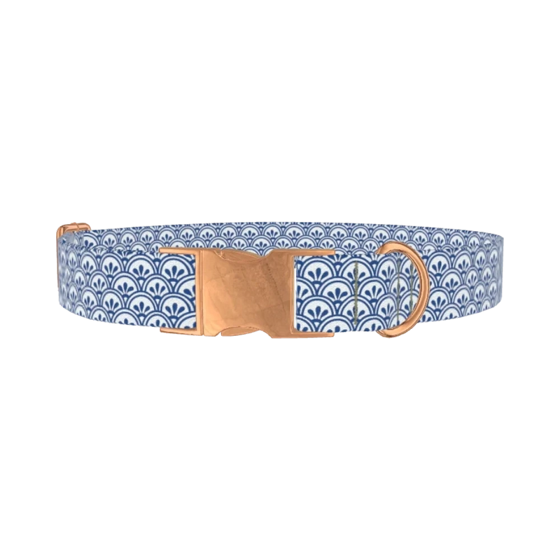 Geometric Japanese Dog Collar - metal rose gold