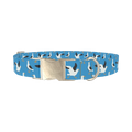 Seagull Pattern Dog Collar - metal silver