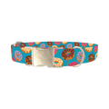 Donut Pattern Dog Collar - metal silver