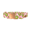 Pink Kiwi Pattern Dog Collar - metal rose gold