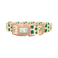 St. Patrick's Clover Bow Dog Collar - plastic rose gold