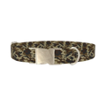 Brown Military Camouflage Dog Collar - metal silver