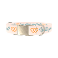 Phrase Heart Dog Collar - metal gold