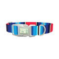 Vivid Stripe Dog Collar - plastic silver