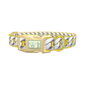 Silver Chain Yellow Dog Collar - plastic gold