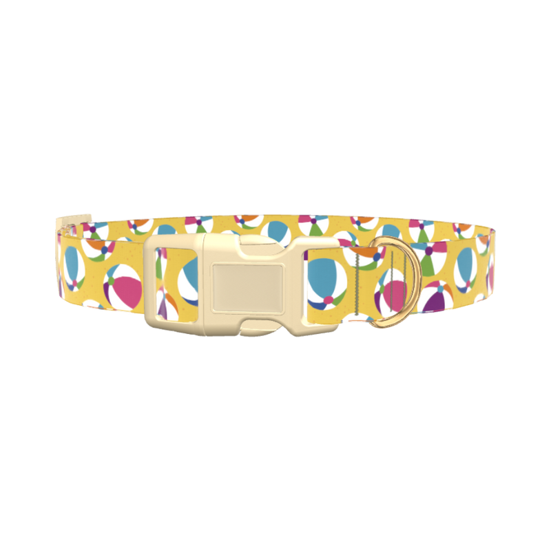 Beach Ball Dog Collar - plastic silver