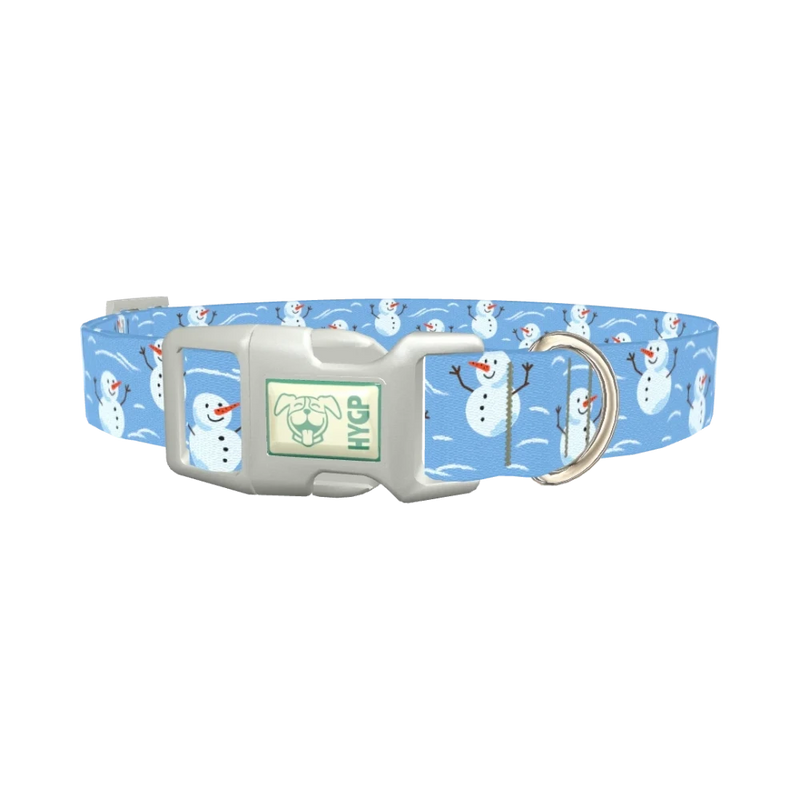 Christmas Snowman Dog Collar - plastic silver