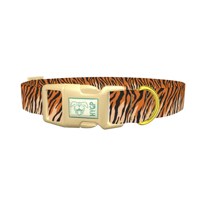 Tiger Stripe Dog Collar - plastic gold
