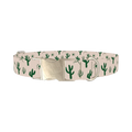 Desert Sun Cactus Dog Collar - metal silver