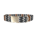 Tribal Ikat Dog Collar - metal silver