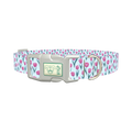 Floral Tulip Dog Collar - plastic silver