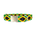 Jamaican Flag Dog Collar - metal silver