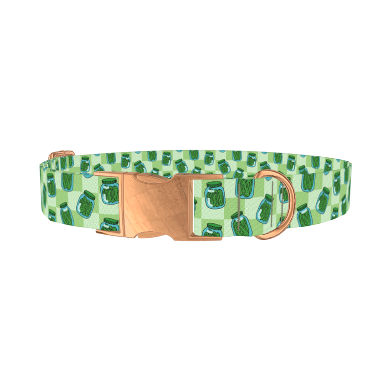 Pickle Jar Dog Collar - metal rose gold