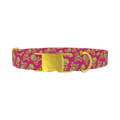 Skull Pattern Dog Collar - metal gold