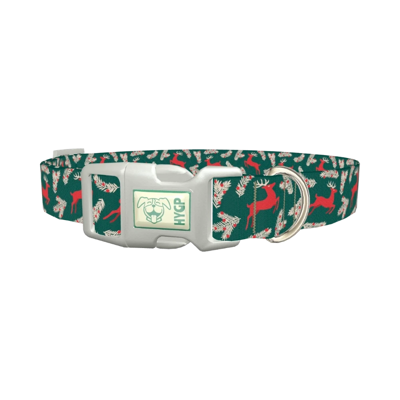 Christmas Deer Dog Collar - plastic silver
