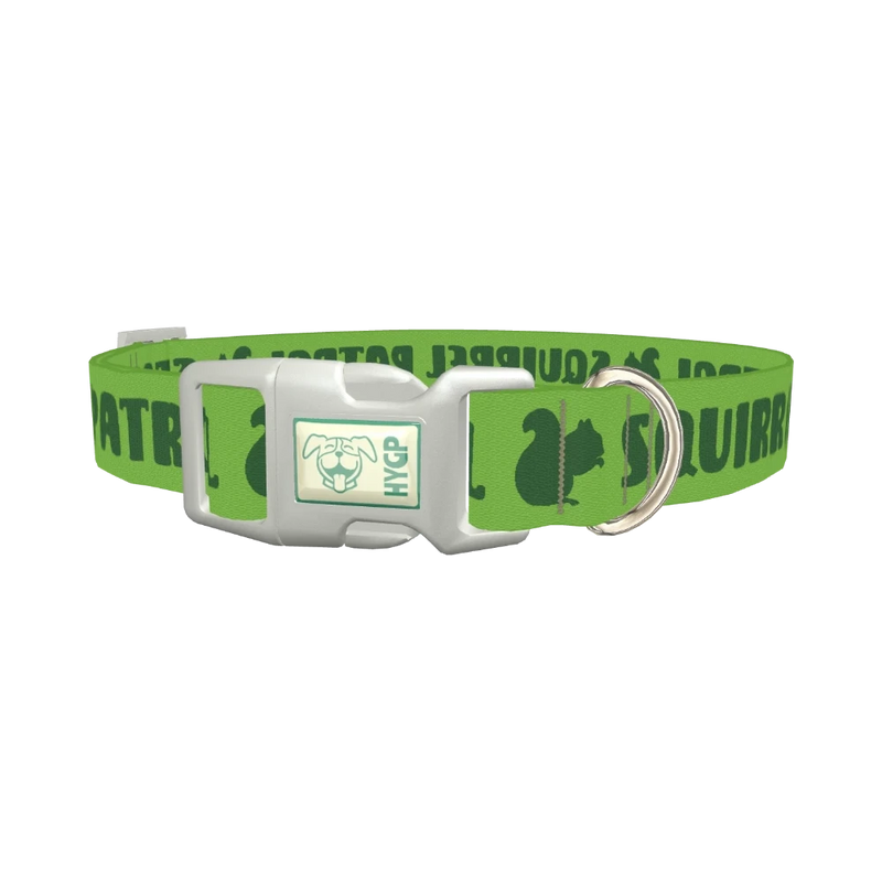 Squirrel Patrol Dog Collar - plastic silver