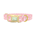 Pink Reindeer Forest Dog Collar - plastic gold