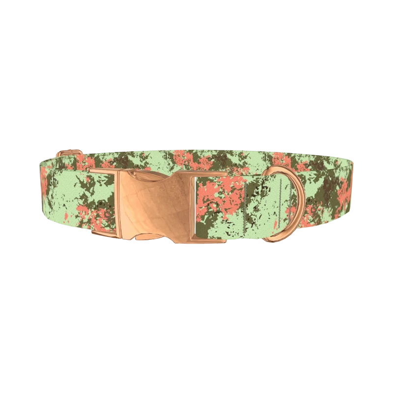 Paint Splatter Dog Collar - metal rose gold