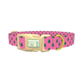 Pink Xmas Tree Dog Collar - plastic gold
