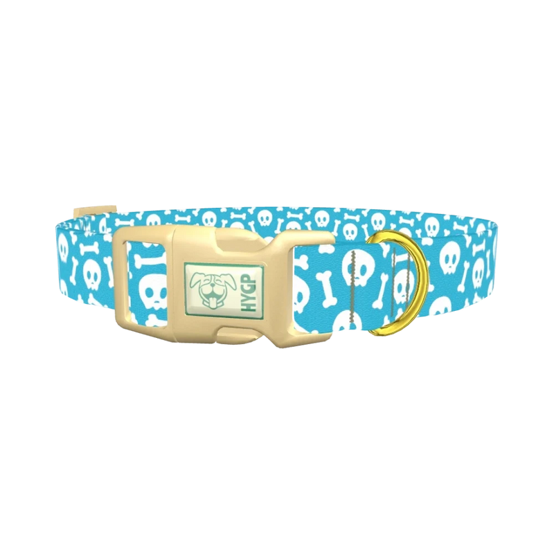 Skull and Bone Dog Collar - plastic gold
