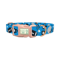 Blue Striped Football Dog Collar - plastic rose gold