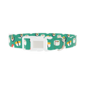 Teal Sushi Roll Dog Collar - plastic silver
