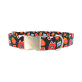 Flaming Basketball Dog Collar - metal silver